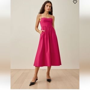 NWT Reformation size 0/XS pink cotton dress